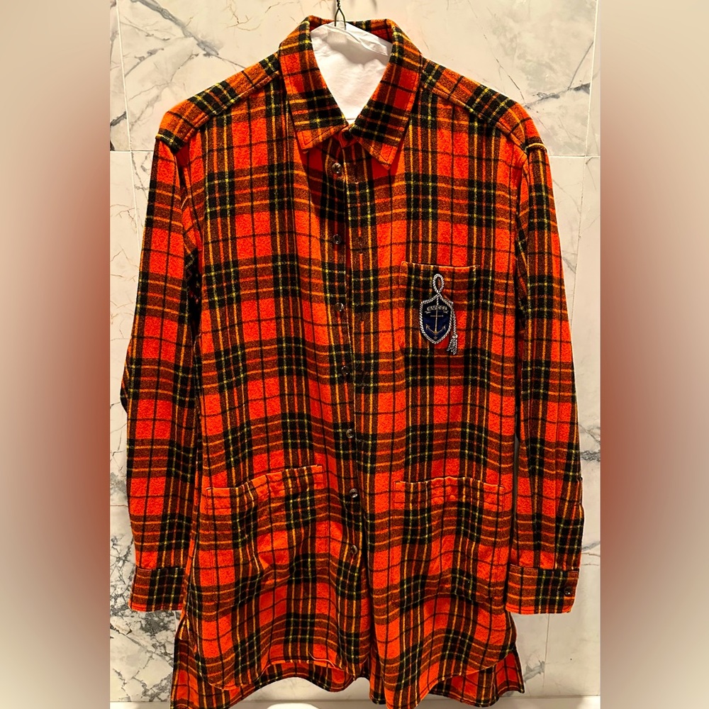 GUCCI Anchor Plaid Shirt, Sz M (Oversize)